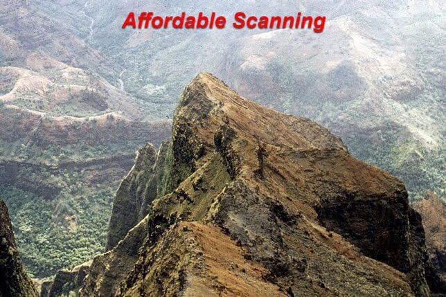 Affordable Scanning — mountain top scene with restored color and detail