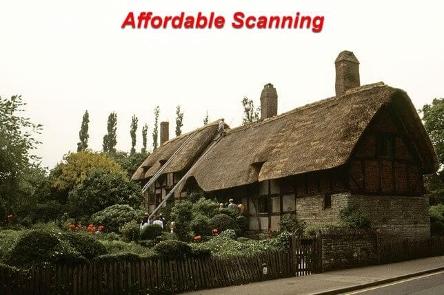Affordable Scanning — old English house: restored color and texture