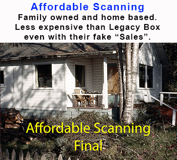 Affordable Scanning results compared to Legacybox