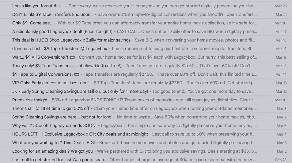 Legacy box can make a sale out of thin air