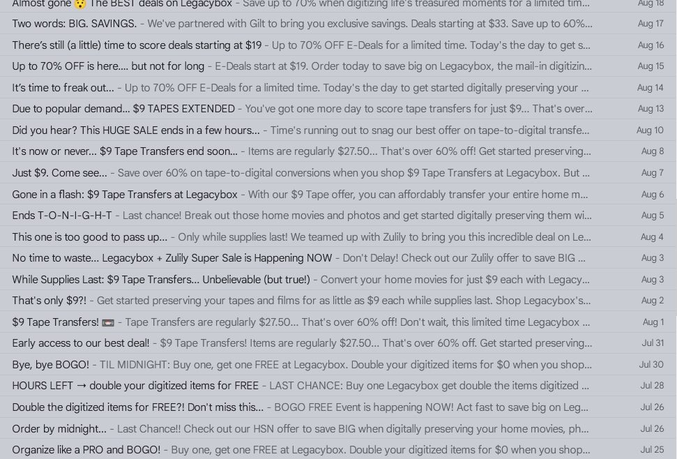 There is another sale at Legacy Box. Who would have thought?