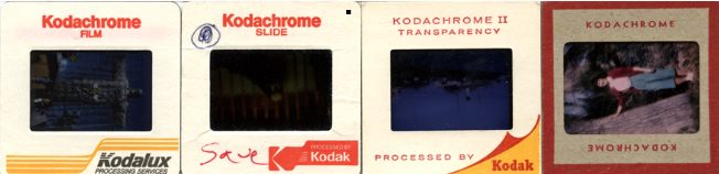 Examples of slide fronts showing logos and colorful printing