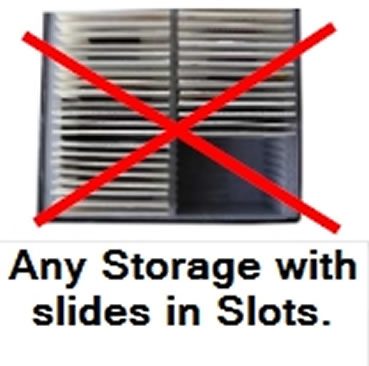 Storage boxes with individual slots not accepted