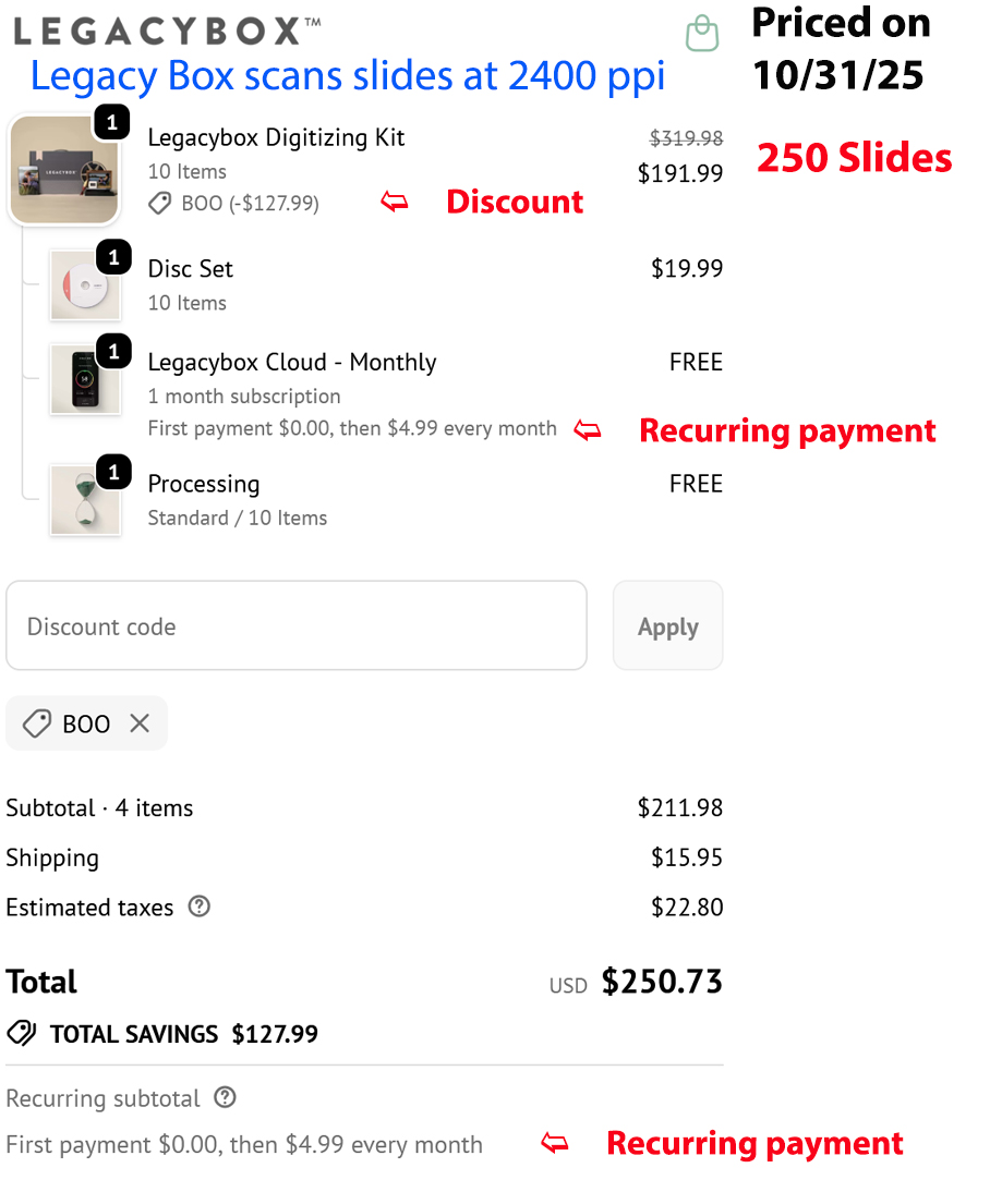 Legacy Box pricing detail sheet—labeled 03