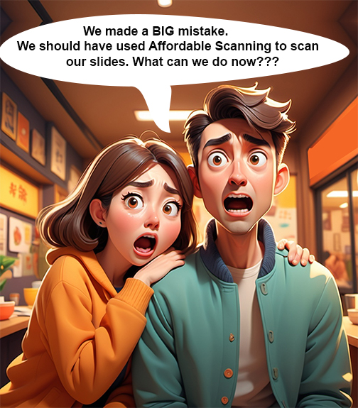 Couple disappointed with poor quality scans from another company