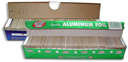 storing slides in aluminum foil boxes