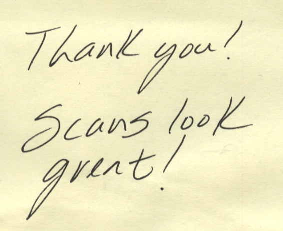 Short appreciation note for excellent results