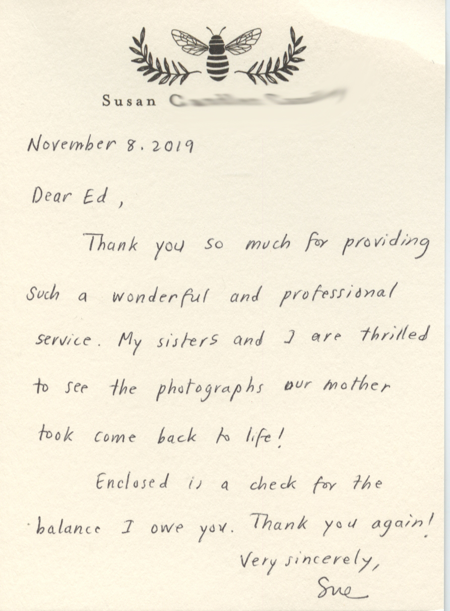 Delighted with scan clarity for older slides