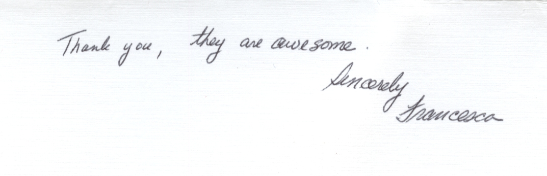 Thanks for helpful guidance during order process