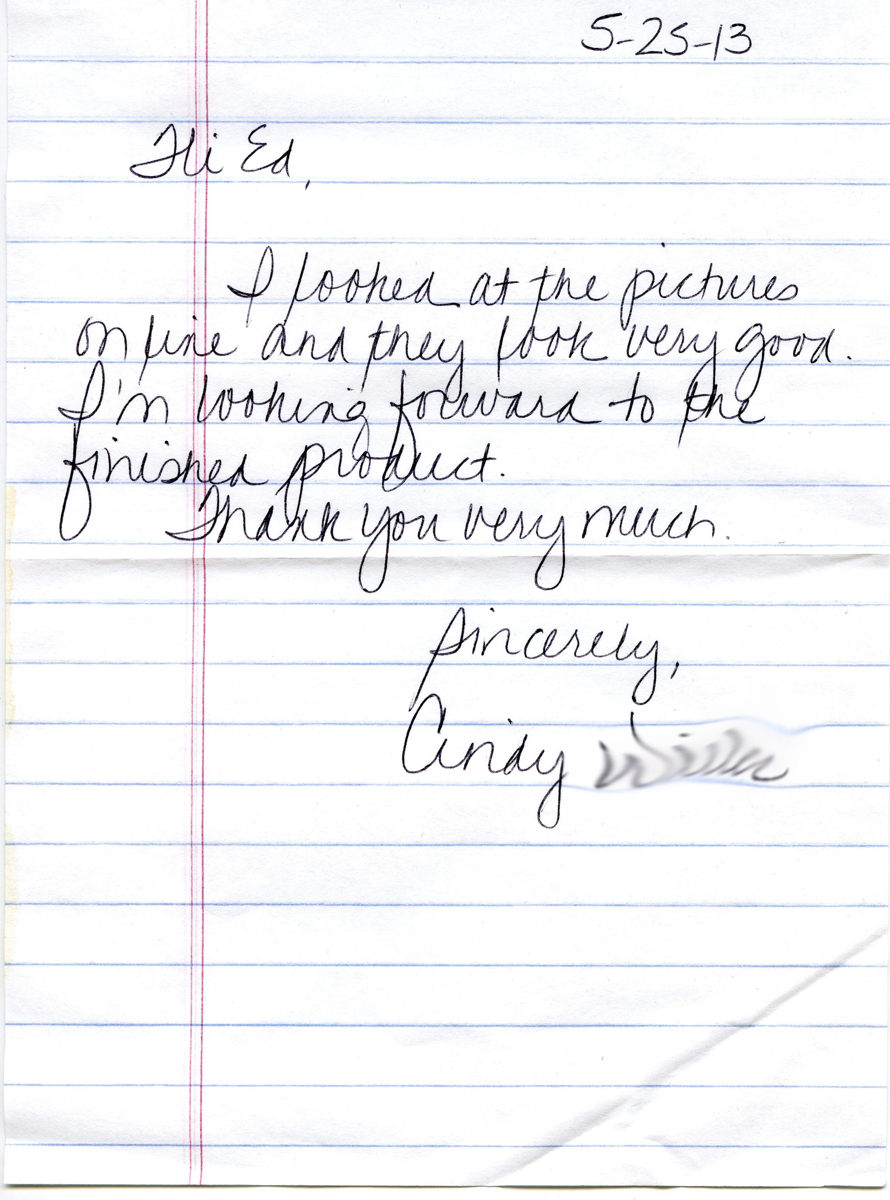 Note: great communication and status updates