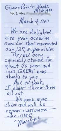 Grateful for preserving wedding and travel slides