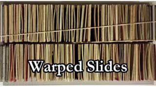 Warped slide films and holders — examples of bent 35mm slides