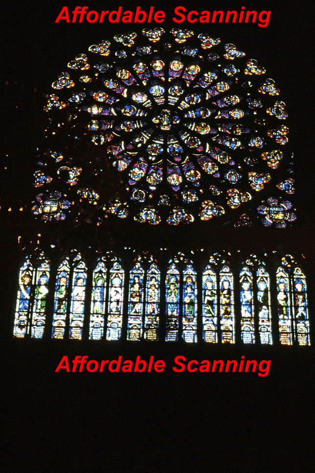 Affordable Scannings scan of trees and stained glass slide
